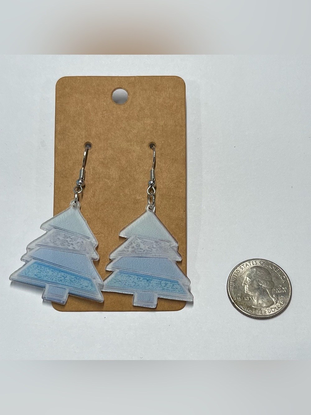 Blue & White Handmade Tree Dangle Earrings - Women Jewelry